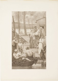 Pastoral Life of Saint Geneviève (left panel), c. 1888, Georges-William Thornley (French,