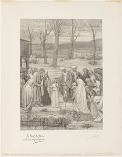 Pastoral Life of Saint Geneviève (center panel), c. 1888, Georges-William Thornley (French,