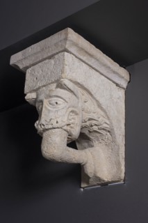 Corbel with Animal Mask with Teeth Fastened on Human Leg from the Monastery Church of