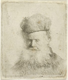 Bust of an Old Man with a Fur Cap and Flowing Beard, Nearly Full Face, c. 1631, Rembrandt van Rijn,