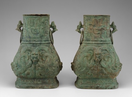 Paiar of Jars, Western Zhou dynasty (c. 1046–771 BC ), late 9th/8th BC, China, Bronze, 50.5 × 36.4