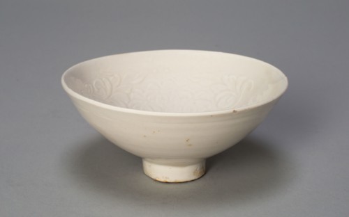 Conical Bowl with Peonies and Leaves, Song dynasty (960–1279), China, Ding ware, porcelain with