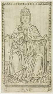 The Pope, plate ten from The Ranks and Conditions of Men, c. 1465, Master of the E-Series Tarocchi,