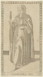 Grammar, plate 21 from Arts and Sciences, c. 1465, Master of the E-Series Tarocchi, Italian, active