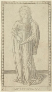 Arithmetic, plate 25 from Arts and Sciences, c. 1465, Master of the E-Series Tarocchi, Italian,