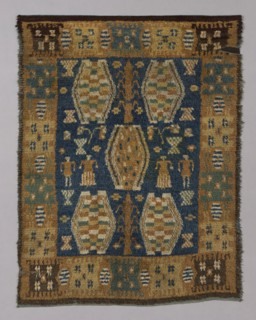 Carpet (Known as a Ryijy or Rya), 1701/25, Central Finland, Finland, Wool, weft-faced warp-rib