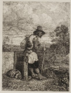 Beggar, c. 1835, Alexandre Gabriel Decamps, French, 1803-1860, France, Etching on white China