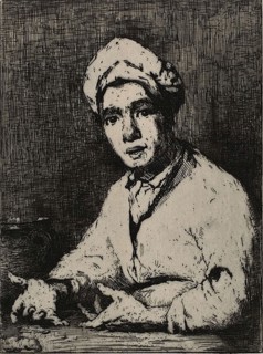 The Cook’s Recipe, 1878, Théodule Augustin Ribot, French, 1823-1891, France, Etching on cream laid