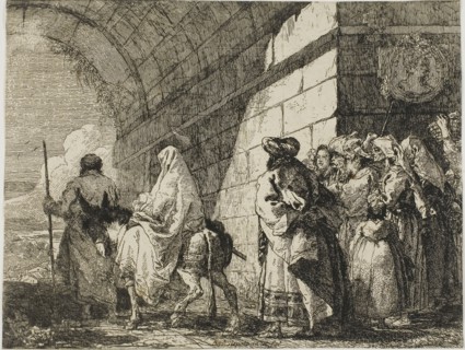 The Holy Family Leaving by a City Gate, plate seven from The Flight into Egypt, 1753, Giovanni