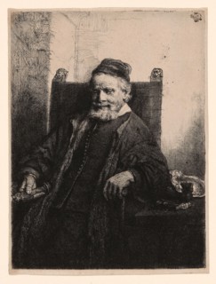 Jan Lutma, Goldsmith, 1656, Rembrandt van Rijn, Dutch, 1606-1669, Holland, Etching and drypoint in