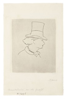 Charles Baudelaire, In Profile II, 1867–68, Édouard Manet, French, 1832-1883, France, Etching and
