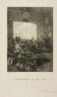 At the Chat Noir, 1893, Louis Auguste Lepère, French, 1849-1918, France, Etching and aquatint on