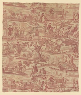 The Travels of Doctor Syntax (Furnishing Fabric), c. 1820, After works by Thomas Rowlandson