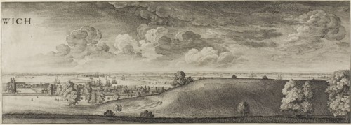 Greenwich, 1637, Wenceslaus Hollar, Czech, 1607-1677, Bohemia, Etching in two parts on two sheets