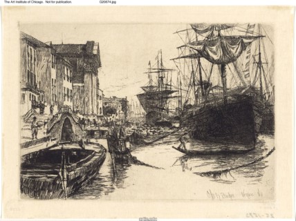 Fondamenta delle Zattere, 1880, Otto Henry Bacher, American, 1856-1909, United States, Etching in