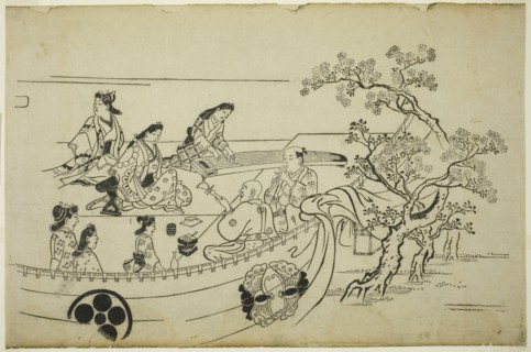 Flower-Viewing Party with Crest-Bearing Curtain, from the series Flower Viewing at Ueno (Ueno