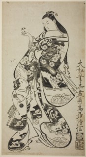 A Courtesan with Her Child Attendant, c. 1715, Torii Kiyonobu I, Japanese, 1664–1729, Japan,