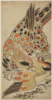 A Hawk Capturing a Crane in Flight, c. 1715, Attributed to Torii Kiyomasu I, Japanese, active c.