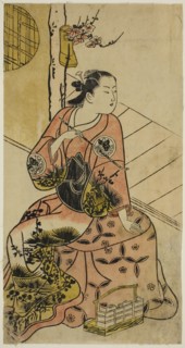 The Actor Sanjo Kantaro holding a pipe, c. 1720, Japanese, early 18th century, Japan, Hand-colored