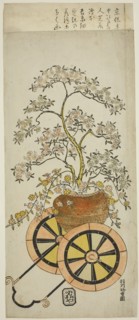 Flower Wagon, c. 1730, Hanegawa Chincho, Japanese, 1679 (?)-1754, Japan, Color woodblock print,