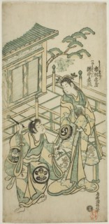 The Actors Ichimura Kamezo I as Urashima Taro and Takinaka Hidematsu I as Kanemoto Gozen in the