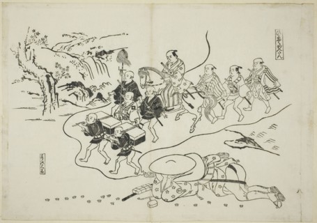 The Courier Kantan dreaming of Himself as a Daimyo (Hikyaku Kantan: yume no daimyo), no. 8 from a
