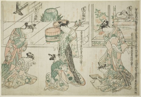 Child Attendants: A Set of Three (Kamuro sanpukutsui), c. 1744/51, Okumura Masanobu, Japanese,