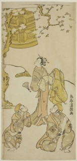 The Actors Segawa Kikunojo II, Ichikawa Komazo II, and Arashi Otohachi I in the play Fude Hajime
