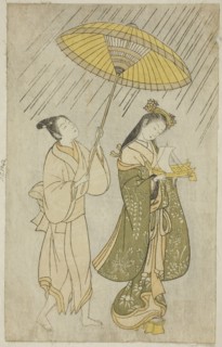 Parody of Komachi praying for rain, 1765, Attributed to Ishikawa Toyonobu, Japanese, 1711-1785,