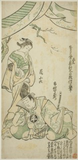 The Actors Ichimura Uzaemon VIII as Taira no Koremochi and Arashi Koroku I as Makomo no Mae in