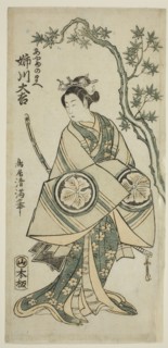 The Actor Anegawa Daikichi as Ayame no Mae in the play Miyo no Hana Yunzei Kagami, performed at the