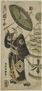 The Actor Ichikawa Danjuro IV as Sukeroku in the play Choseiden Fudan-zakura, performed at the