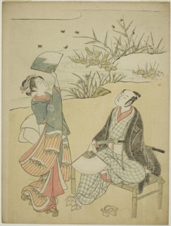 Two Actors Catching Fireflies, c. 1765/70, Attributed to Torii Kiyomitsu I, Japanese, 1735-1785,