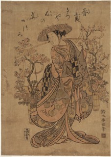 A Flower Vendor, 1751/64, Suzuki Harunobu ?? ??, Japanese, 1725 (?)-1770, Japan, Color woodblock