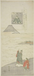 Poem by Otomo no Kuronushi, from the series Six Famous Poets (Rokkasen), c. 1764/65, Suzuki