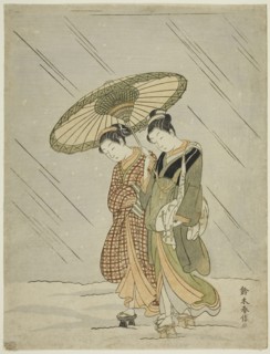 Snow on the Way Back from the Public Bath, c. 1766/67, Suzuki Harunobu ?? ??, Japanese, 1725