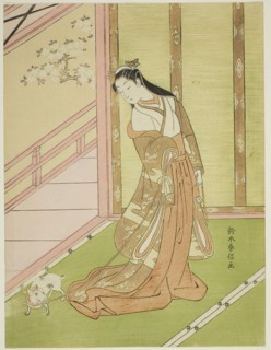 The Third Princess and Her Pet Cat, c. 1767/68, Suzuki Harunobu ?? ??, Japanese, 1725 (?)-1770,