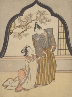 Lovers Dressing Beside a Window, 1765, Suzuki Harunobu ?? ??, Japanese, 1725 (?)-1770, Japan, Color