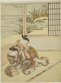 Two Women Strugging for a Fan, c. 1767/68, Suzuki Harunobu ?? ??, Japanese, 1725 (?)-1770, Japan,