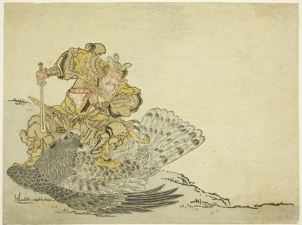 Onamushi no Mikoto Killing the Great Bird, 1765, Japanese, Japan, Color woodblock print, chuban