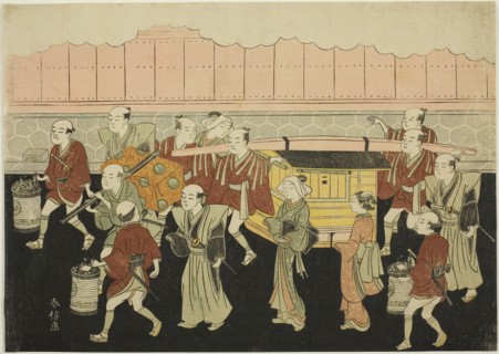 The Bride Riding in the Palanquin to Her Husband’s House (Koshi-iri), the third sheet of the series