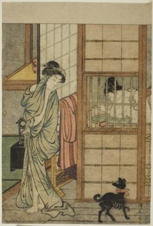 Woman After a Bath, from Comparison of Alluring Beauties (Irokurabe enpu sugata), c. 1781, Torii