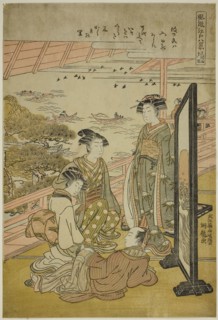 Evening Glow at Matsusaki (Matsusaki no sekisho), from the series Eight Fashionabe Views of Edo