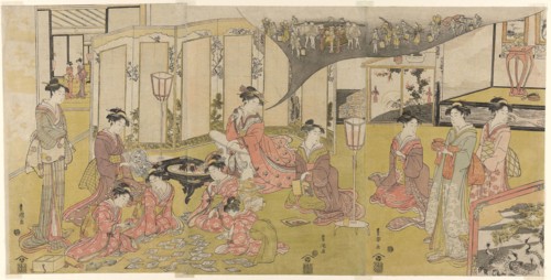 The Card Game, c. 1790, Utagawa Toyokuni I ?? ?? ??, Japanese, 1769–1825, Japan, Color woodblock