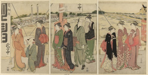 Visit to the Masaki Inari Shrine, 1786, Katsukawa Shuncho, Japanese, active c. 1780-1801, Japan,