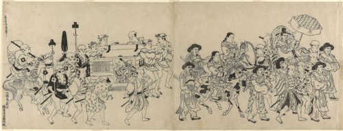 Arrival of the Korean Embassy in Edo, c. 1709, Torii Kiyonobu I, Japanese, 1664-1729, Japan,