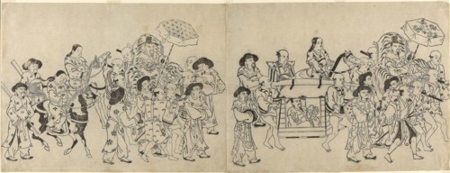 Arrival of the Korean Embassy in Edo, c. 1709, Torii Kiyonobu I, Japanese, 1664-1729, Japan,