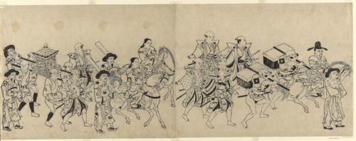 Arrival of the Korean Embassy in Edo, c. 1709, Torii Kiyonobu I, Japanese, 1664-1729, Japan,