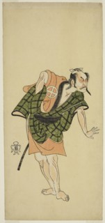 The Actor Otani Hiroji III as Onio Shinzaemon (?) in the Play Bunshin Sugatami Soga (?), Performed