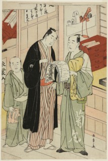 The Actor Onoe Matsusuke I in the Wardrobe Room of a Theater, c. 1780/83, Katsukawa Shunsho ?? ??,
